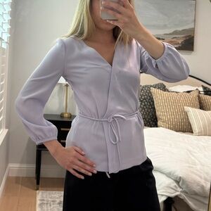 0P 0 Petite J. Crew Half Sleeve Lavender (Blue/Purple) Business Top Blouse